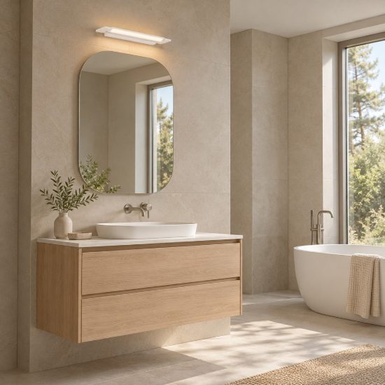 Applique led 10w cct 3000k 4000k 36cm per bagno moderna lineare bianca
