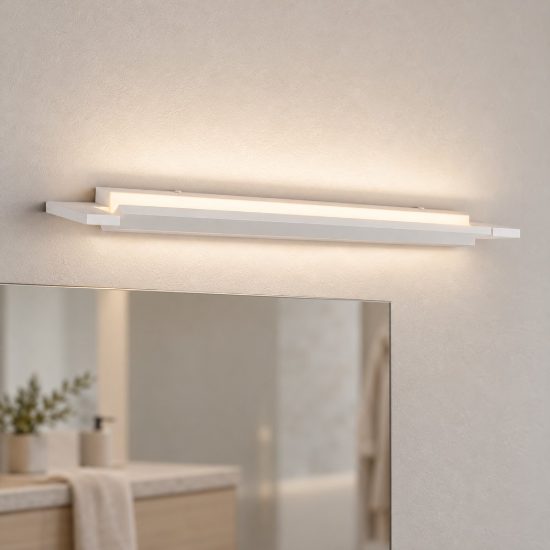 Applique led 18w cct 3000k 4000k 56cm per bagno moderna lineare bianco