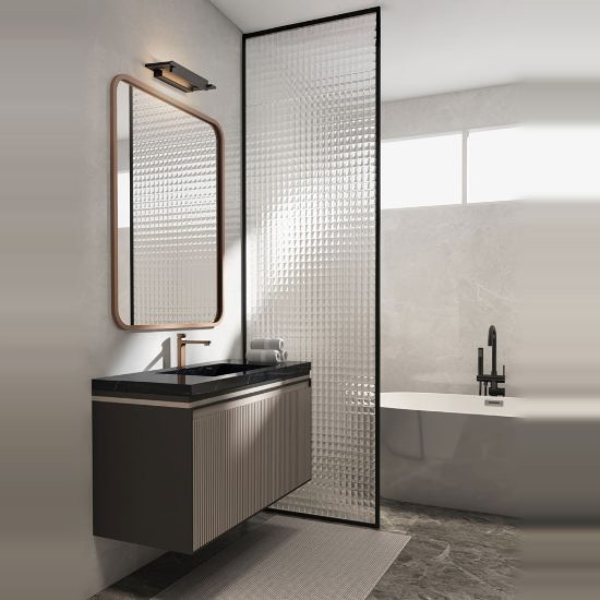 Applique per bagno moderna lineare nera led 10w cct 3000k 4000k 36cm