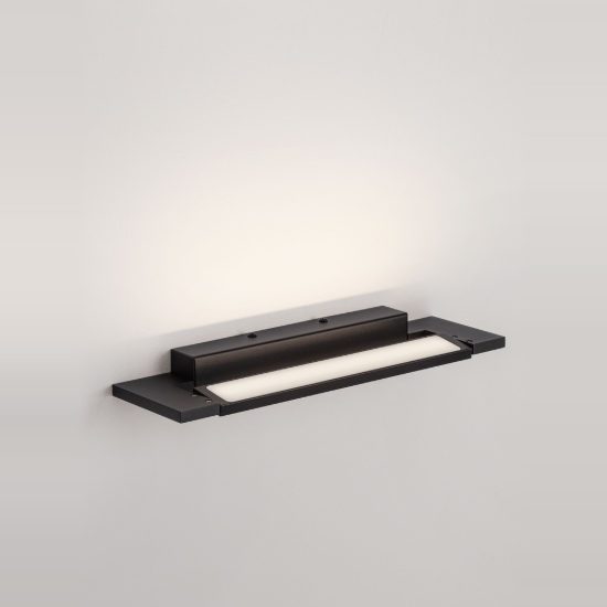 Applique per bagno moderna lineare nera led 10w cct 3000k 4000k 36cm