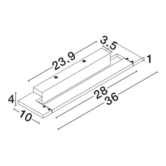 Applique per bagno moderna lineare nera led 10w cct 3000k 4000k 36cm