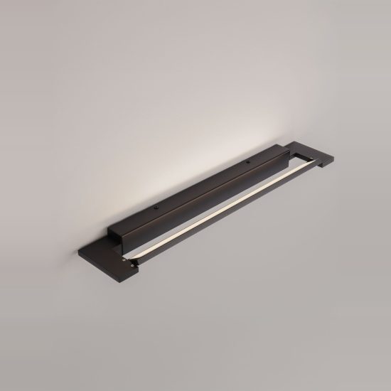 Applique per specchio da bagno moderna lineare nera led 18w cct 3000k 4000k 56cm