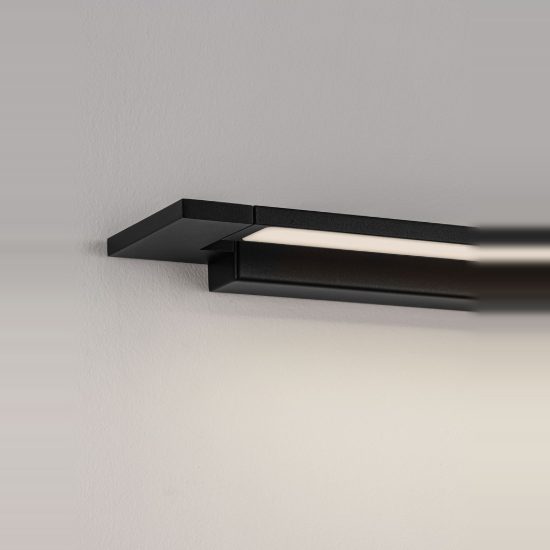 Applique per specchio da bagno moderna lineare nera led 18w cct 3000k 4000k 56cm