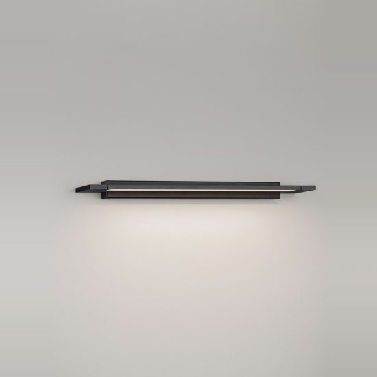 Applique per specchio da bagno moderna lineare nera led 18w cct 3000k 4000k 56cm