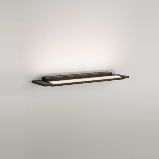 Applique per specchio da bagno moderna lineare nera led 18w cct 3000k 4000k 56cm