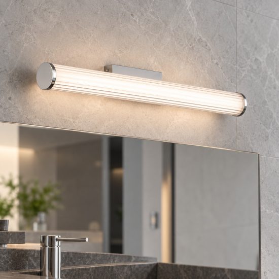 Applique per bagno moderna lineare cromo led 14w cct 3000k 4000k 60cm