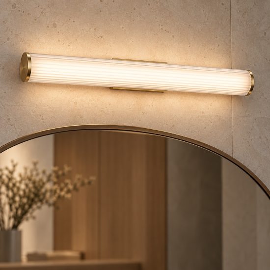 Applique per bagno moderna lineare oro led 14w cct 3000k 4000k 60cm