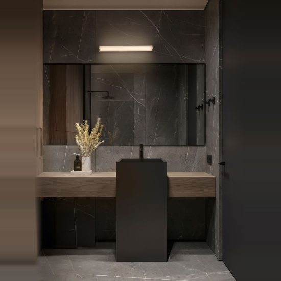 Applique per bagno moderna lineare oro led 14w cct 3000k 4000k 60cm