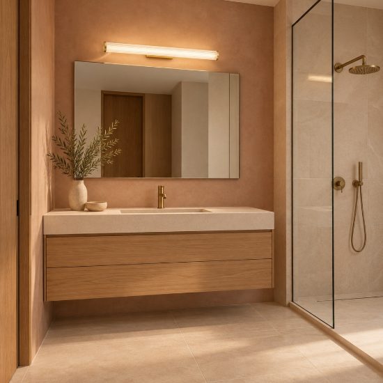 Applique per bagno moderna lineare oro led 14w cct 3000k 4000k 60cm