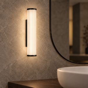 Applique per bagno moderna lineare nero led 7w cct 3000k 4000k
