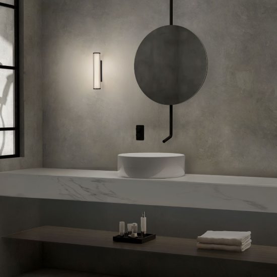 Applique per bagno moderna lineare nero led 7w cct 3000k 4000k