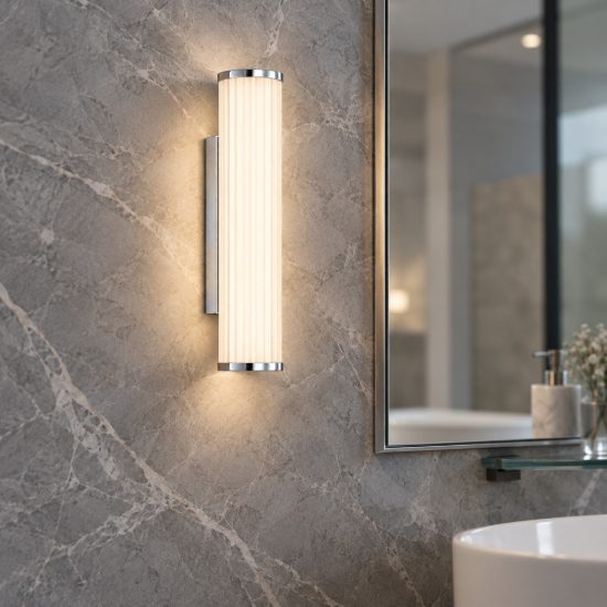 Applique per bagno moderna lineare cromo led 7w cct 3000k 4000k
