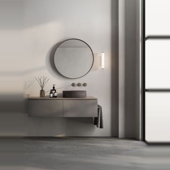Applique per bagno moderna lineare cromo led 7w cct 3000k 4000k