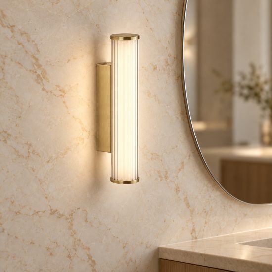 Applique per bagno moderna lineare oro led 7w cct 3000k 4000k