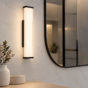 Applique per specchio da bagno moderna lineare nera led 7w cct 3000k 4000k 7cm