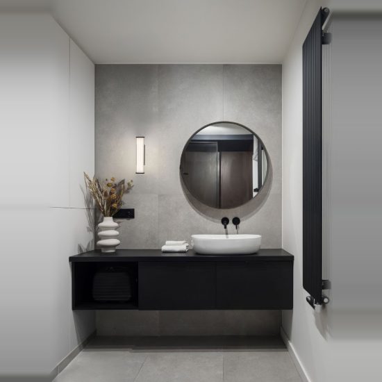 Applique per specchio da bagno moderna lineare nera led 7w cct 3000k 4000k 7cm