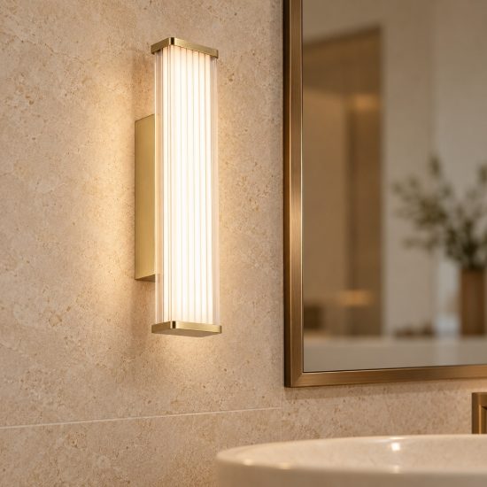 Applique per specchio da bagno moderna lineare oro led 7w cct 3000k 4000k 7cm