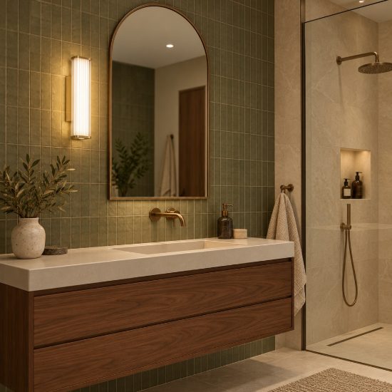 Applique per specchio da bagno moderna lineare oro led 7w cct 3000k 4000k 7cm