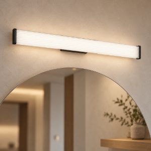 Applique per bagno moderna lineare nera led 17w cct 3000k 4000k 60cm