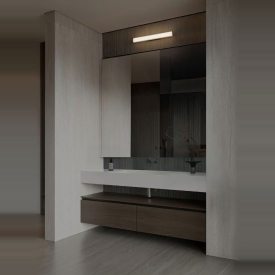 Applique per bagno moderna lineare nera led 17w cct 3000k 4000k 60cm