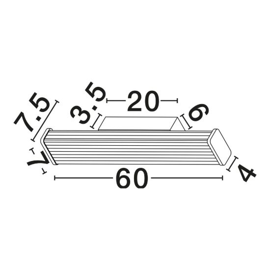 Applique per bagno moderna lineare nera led 17w cct 3000k 4000k 60cm