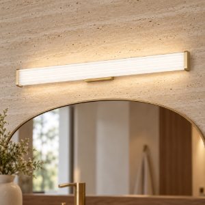 Applique per specchio da bagno moderna lineare oro led 17w cct 3000k 4000k 60cm