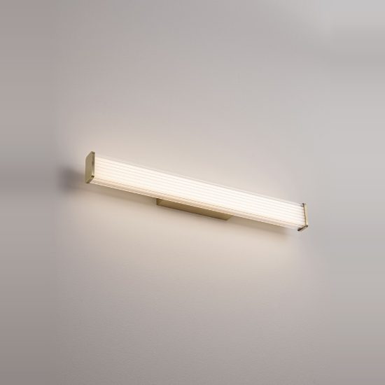 Applique per specchio da bagno moderna lineare oro led 17w cct 3000k 4000k 60cm