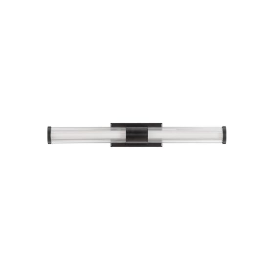 Applique per bagno moderna lineare nero vetro led 10w 3000k 43cm