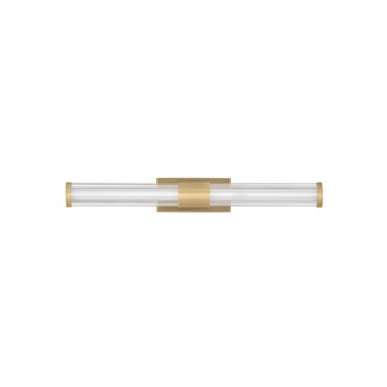 Applique led 10w 3000k 43cm per bagno moderna lineare oro ottone vetro