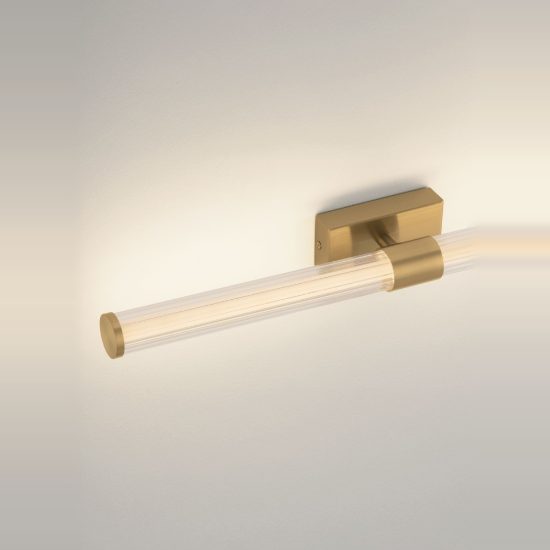 Applique per specchio bagno led 12w 3000k 63cm moderna lineare oro ottone