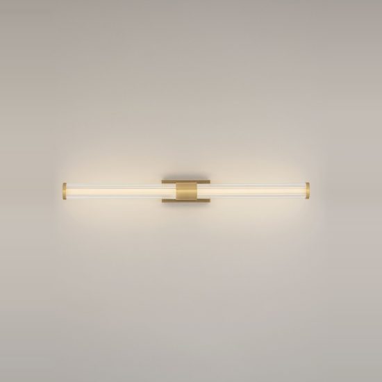 Applique per specchio bagno led 12w 3000k 63cm moderna lineare oro ottone