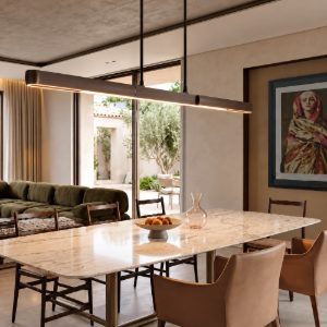 Lampadario a sospensione led 90w 3000k dimmerabile barra grigio spazzolato con sensore apertura motorizzata