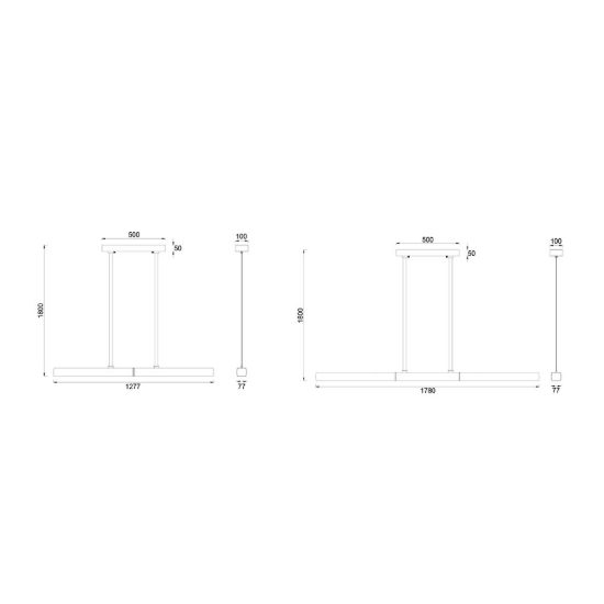 Lampadario a sospensione led 90w 3000k dimmerabile barra grigio spazzolato con sensore apertura motorizzata