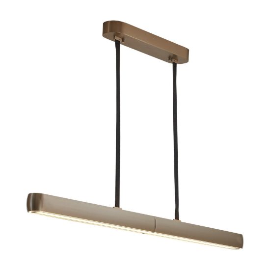 Lampadario a sospensione lineare champagne per soggiorno led 90w 3000k sensore apertura elettronica
