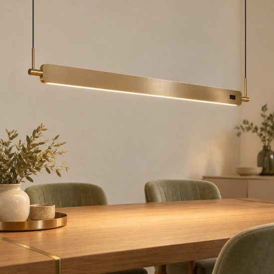 Lampadario a sospensione champagne chiaro per soggiorno led 50w cct 2700k 5000k dimmerabile