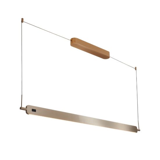 Lampadario a sospensione champagne chiaro per soggiorno led 50w cct 2700k 5000k dimmerabile