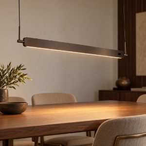 Lampadario a sospensione led 50w cct 2700k 5000k dimmerabile con sensore grigio spazzolato per tavolo