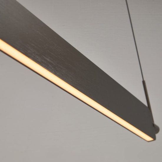 Lampadario a sospensione led 50w cct 2700k 5000k dimmerabile con sensore grigio spazzolato per tavolo