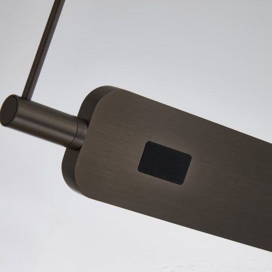 Lampadario a sospensione led 50w cct 2700k 5000k dimmerabile con sensore grigio spazzolato per tavolo