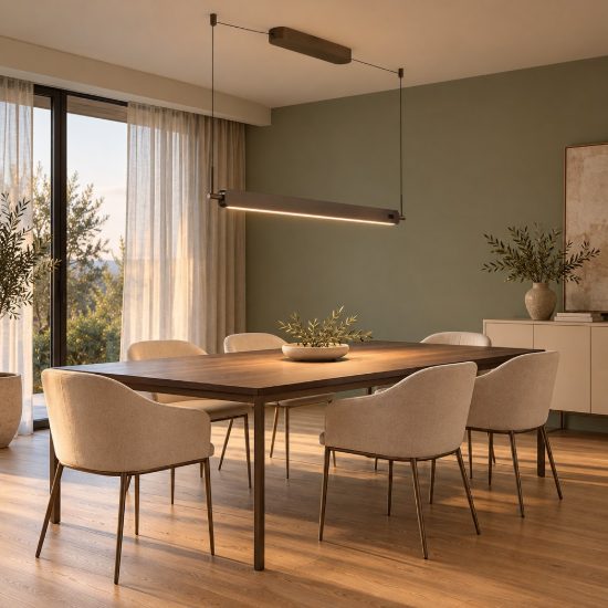 Lampadario a sospensione led 50w cct 2700k 5000k dimmerabile con sensore grigio spazzolato per tavolo