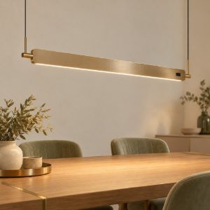 Lampadario a sospensione champagne chiaro per soggiorno led 40w cct 2700k 5000k dimmerabile con sensore