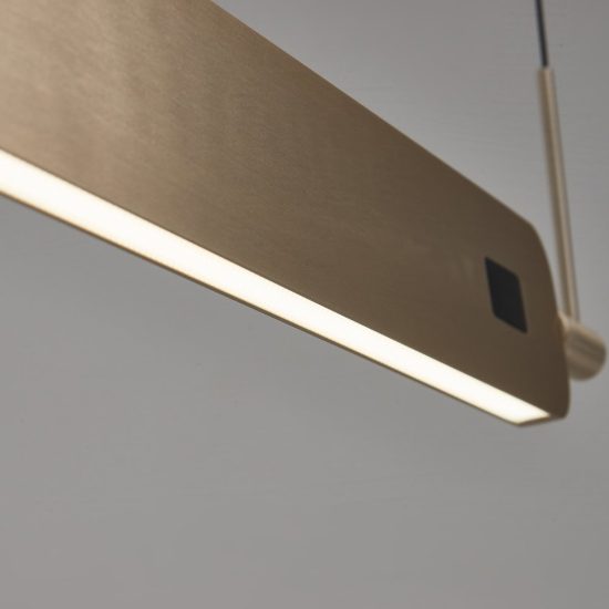 Lampadario a sospensione champagne chiaro per soggiorno led 40w cct 2700k 5000k dimmerabile con sensore