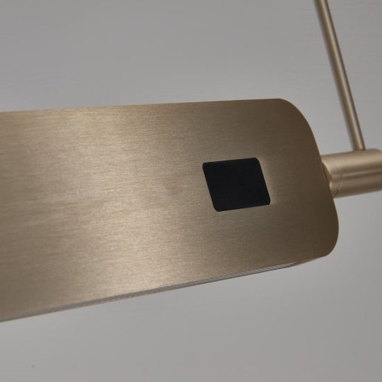 Lampadario a sospensione champagne chiaro per soggiorno led 40w cct 2700k 5000k dimmerabile con sensore