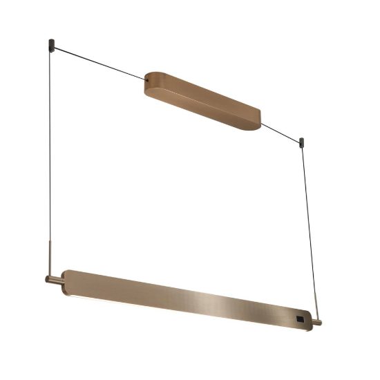 Lampadario a sospensione champagne chiaro per soggiorno led 40w cct 2700k 5000k dimmerabile con sensore