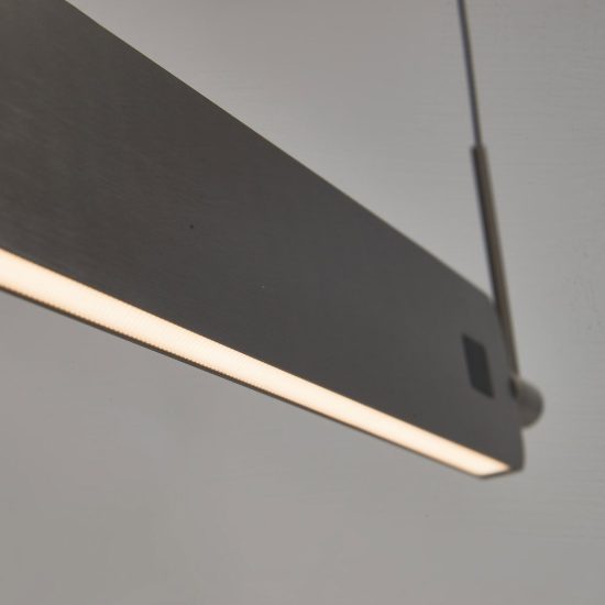Lampadario a sospensione led 40w cct 2700k 5000k dimmerabile con sensore grigio spazzolato