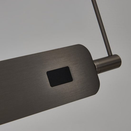 Lampadario a sospensione led 40w cct 2700k 5000k dimmerabile con sensore grigio spazzolato