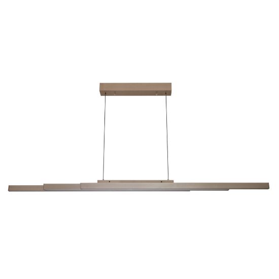 Lampadario barra champagne per soggiorno led 80w cct 2700k 5000k apertura motorizzata con sensore