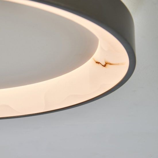 Plafoniera led 28w cct 2700k 5000k dimmerabile con telecomando tonda grigio scuro