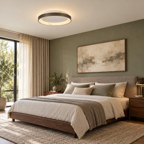 Plafoniera led 28w cct 2700k 5000k dimmerabile con telecomando tonda grigio scuro