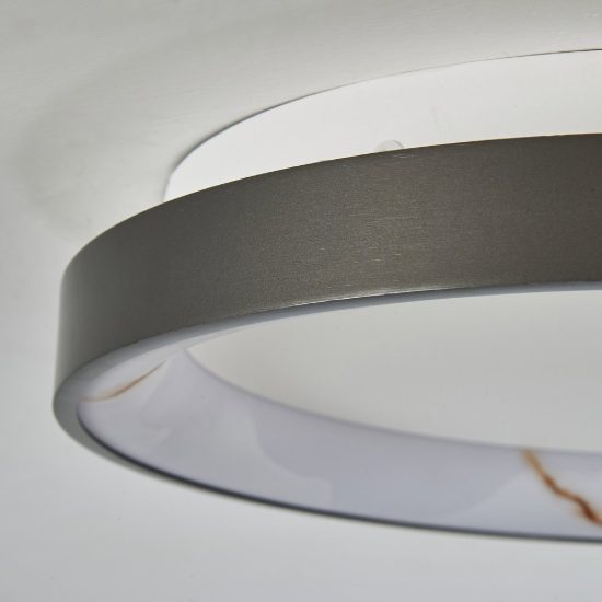 Plafoniera led 28w cct 2700k 5000k dimmerabile con telecomando tonda grigio scuro